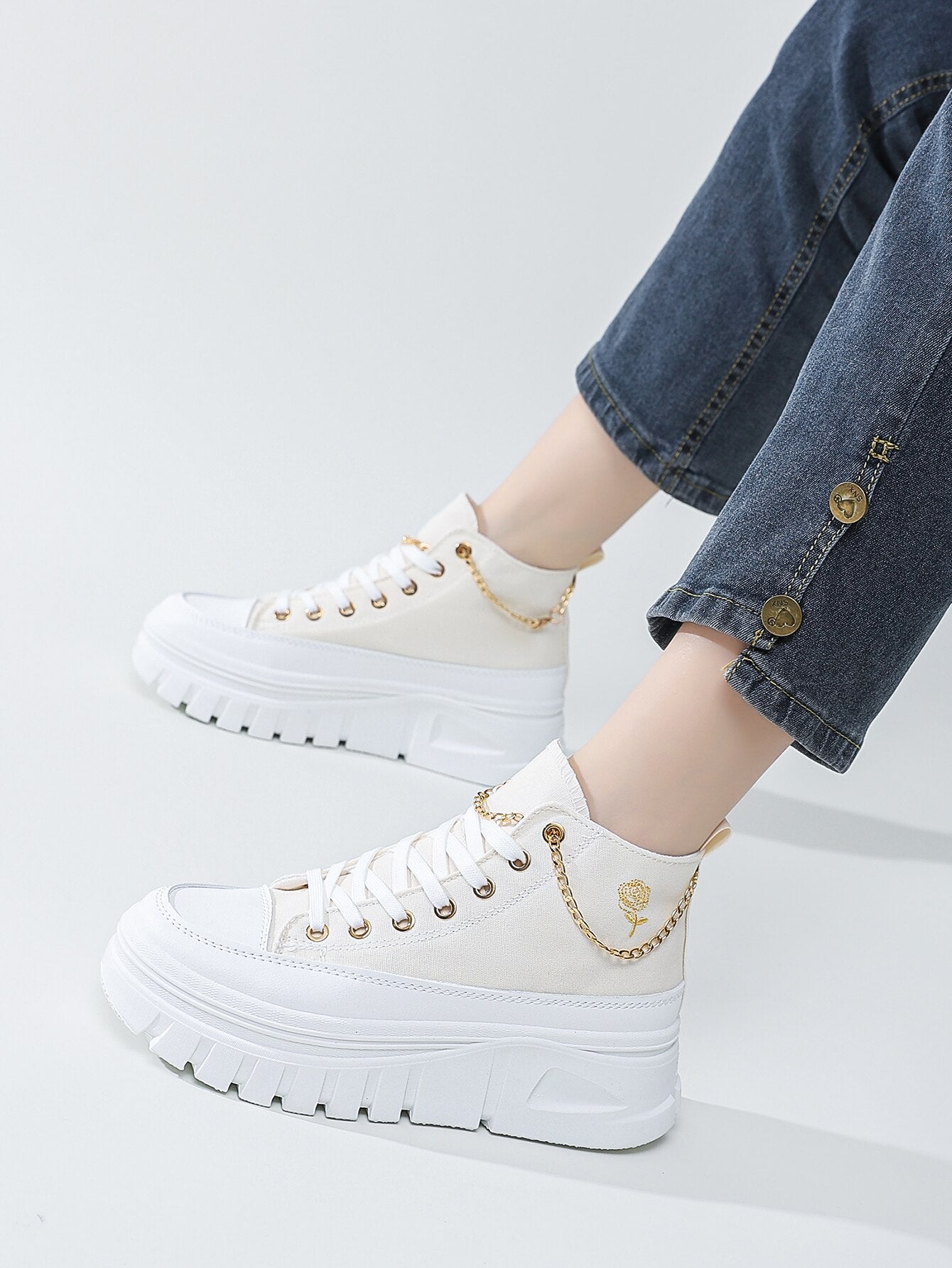 Jackie | Tenis de Lona con Cadena