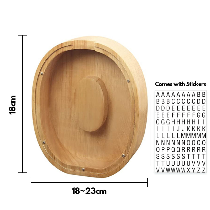 Hucha (alcancía) de madera del alfabeto
