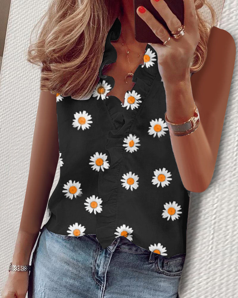 Adriana | Camiseta de tirantes con mangas de volantes