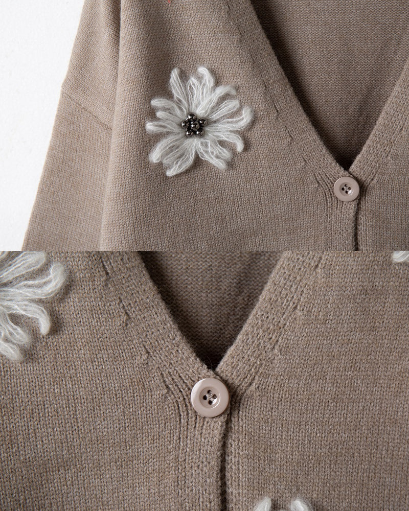 Araceli | Cárdigan floral cuello en V